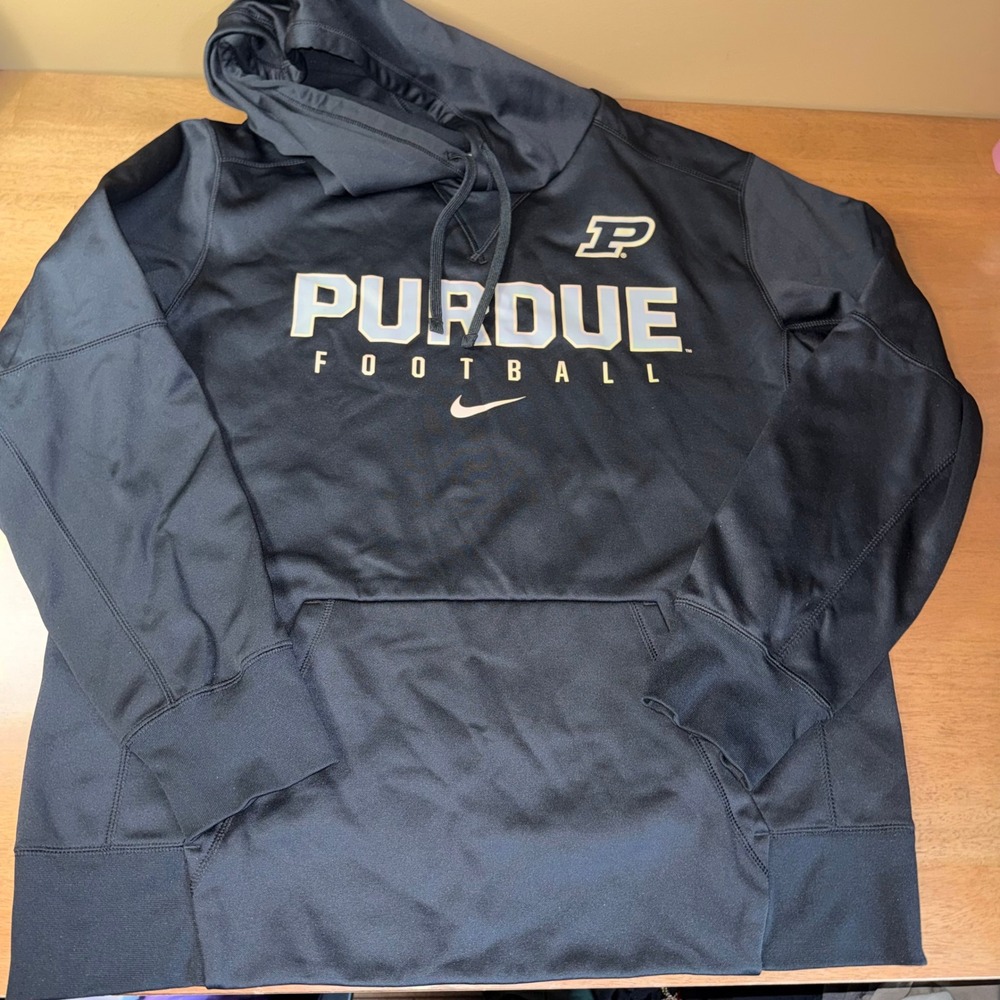 Nike Therma-FIT Purdue Football Hoodie Black Mens XL Sweatshirt Boilermakers